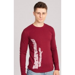 Life-Tree O F Shirt Longsleeve Men Birkenstamm Burgundy Burgundy
