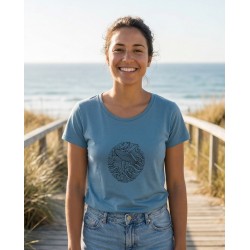 Greenbomb Whale Action(Loves T-Shirt GOTS) Glacier Blue Glacier Blue