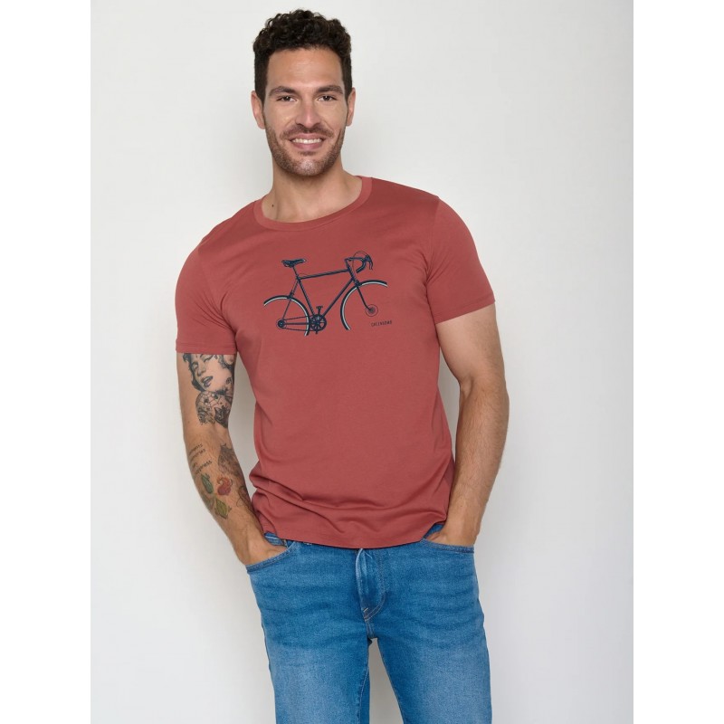 Greenbomb Bike Crop(Guide T-Shirt GOTS)Sunset Red Sunset Red