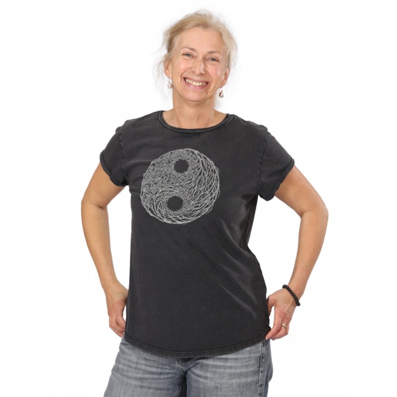 Life-Tree O F Shirt Women Washed Black Washed Black