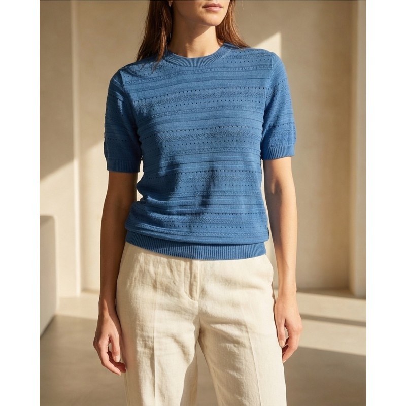 Madness Pullover 1/2 Arm Federal Blue 55% Leinen 45% O C  federal Blue 393