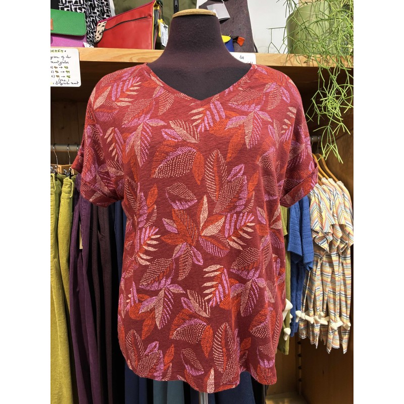 Madness Shirt V-Neck Syrah 100% Leinen Syrah 626h