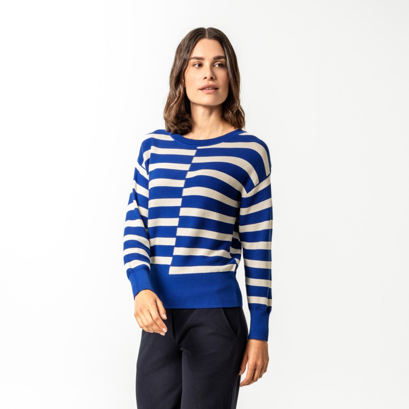 Living Crafts Azara Tailored Blue Sweater GOTS Tailored Blue 1143