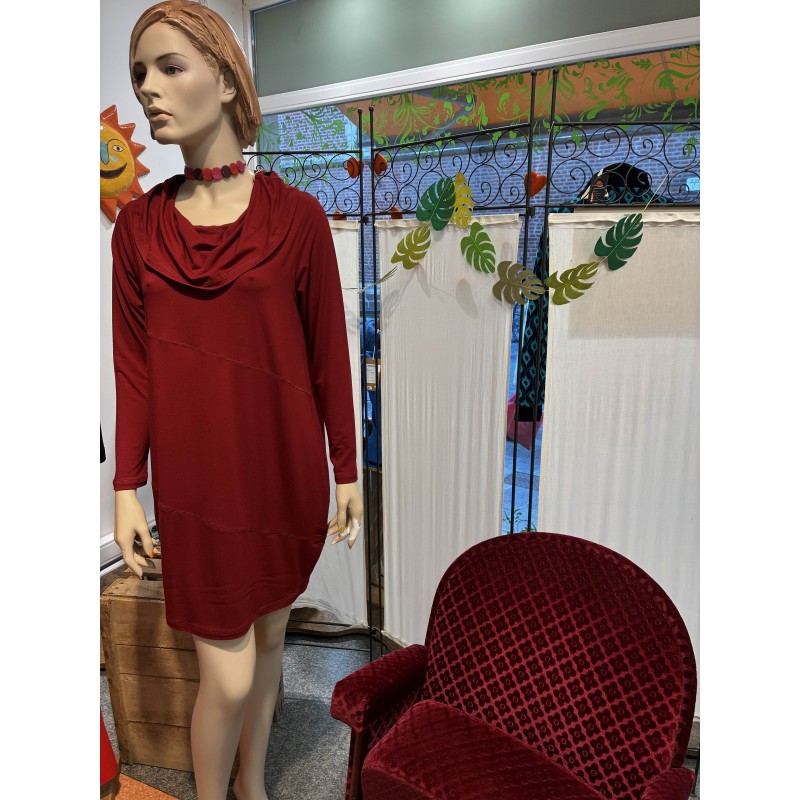 Bamboo Belgium Tunic high collar Bordeaux Bordeaux 23