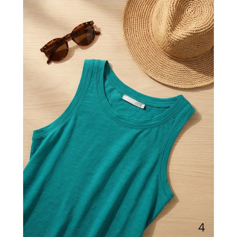 Madness Top green Teal 100% O C Jersey Slub Green Teal 791